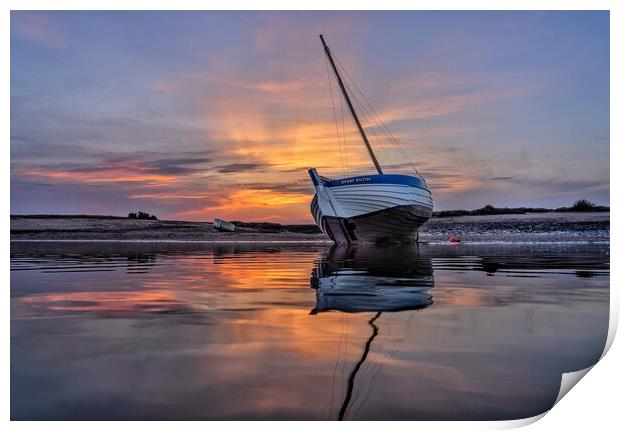 Sunset at Burnham Overy Staithe  Print by Gary Pearson