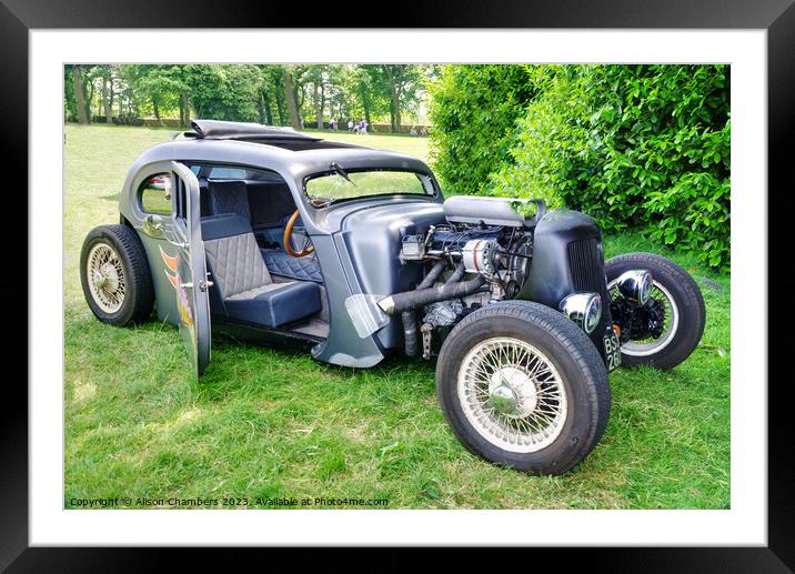 Hot Rod Car Framed Mounted Print by Alison Chambers