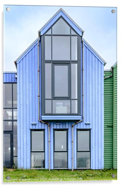 John O'Groats  Blue House Acrylic by Darrell Evans