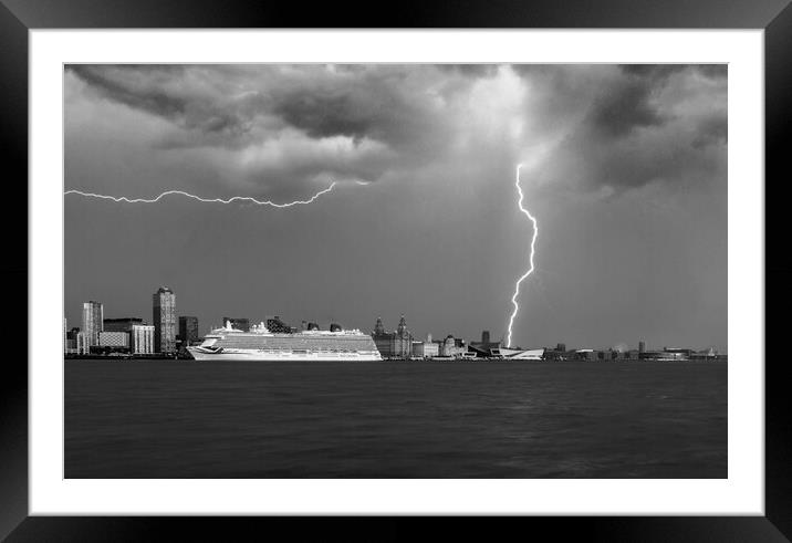 Liverpool lightning Framed Mounted Print by Kevin Elias