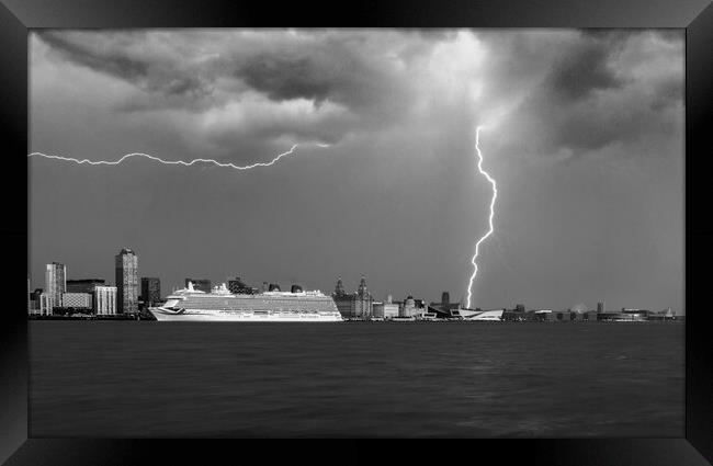 Liverpool lightning Framed Print by Kevin Elias