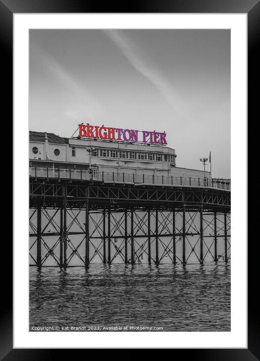 Brighton Pier in black and white Framed Mounted Print by KB Photo