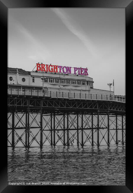 Brighton Pier in black and white Framed Print by KB Photo