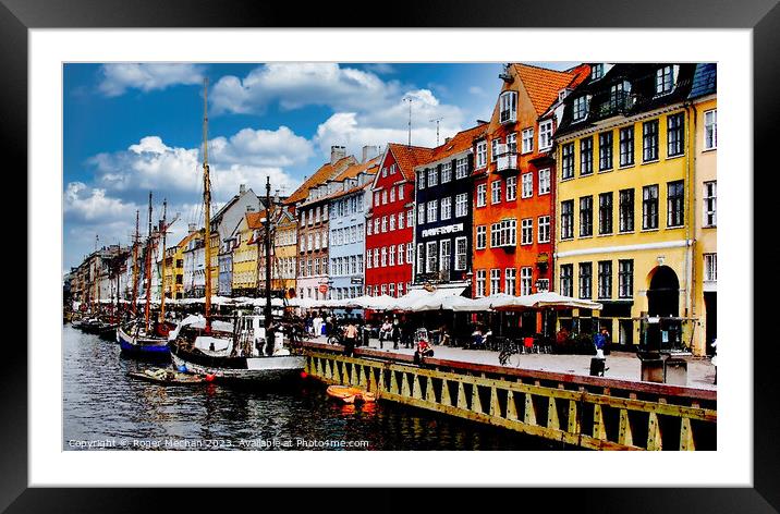 Colourful Nyhavn Canal Framed Mounted Print by Roger Mechan