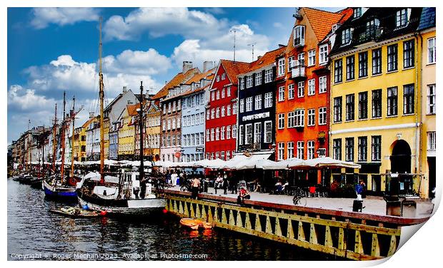 Colourful Nyhavn Canal Print by Roger Mechan