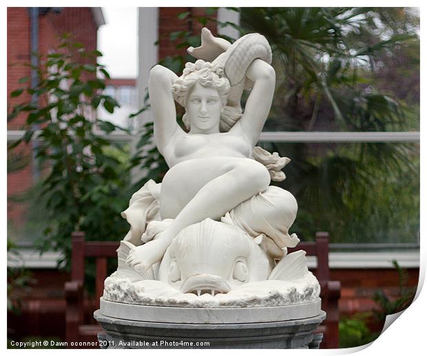 Galatea, Marble Statue in Avery Hill Winter Garden Print by Dawn O'Connor