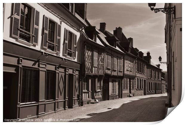 Quaint street, Sainte-Valery-sur-Somme, France Print by Imladris 