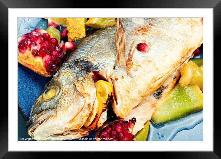Dorado fish cooked with melon. Framed Mounted Print by Mykola Lunov Mykola