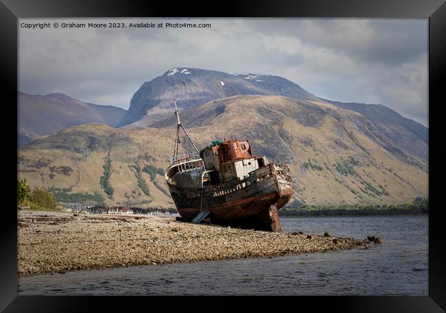 MV Dayspring wreck at Corpach Framed Print by Graham Moore