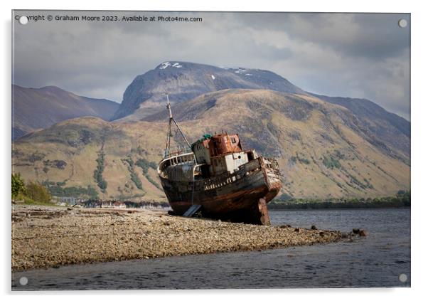 MV Dayspring wreck at Corpach Acrylic by Graham Moore