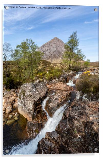 Buachaille Etive Mor and River Coupall falls Acrylic by Graham Moore