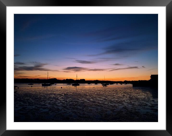Topsham estuary sunset Framed Mounted Print by Charles Powell