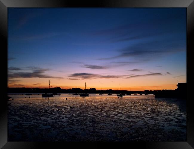 Topsham estuary sunset Framed Print by Charles Powell