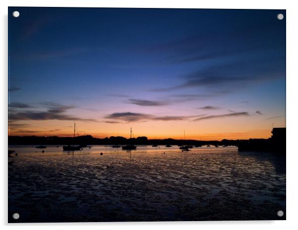 Topsham estuary sunset Acrylic by Charles Powell