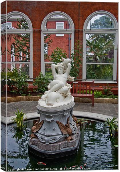 Galatea, Marble Statue in Avery Hill Winter Garden Canvas Print by Dawn O'Connor
