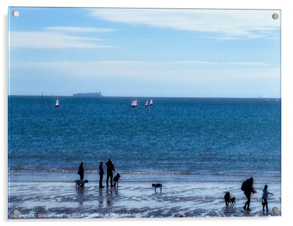 Serenity on Torbay Beach Acrylic by Stephen Hamer