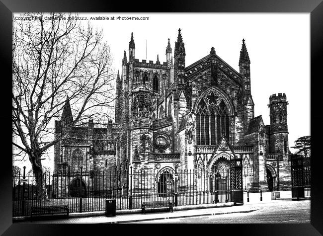 Hereford Cathedral Framed Print by Catherine Joll