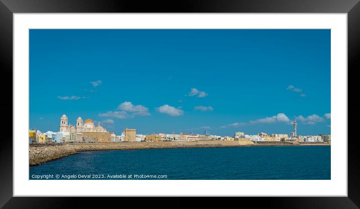 Cadiz City Panorama Framed Mounted Print by Angelo DeVal