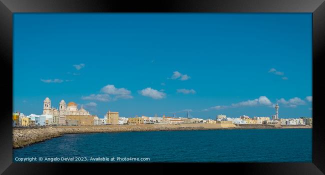 Cadiz City Panorama Framed Print by Angelo DeVal