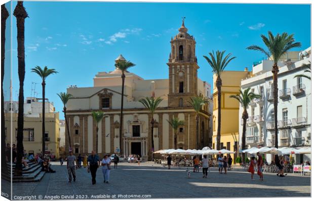 Cathedral Square in Cadiz Canvas Print by Angelo DeVal