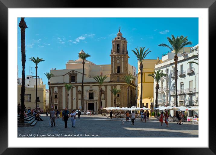 Cathedral Square in Cadiz Framed Mounted Print by Angelo DeVal
