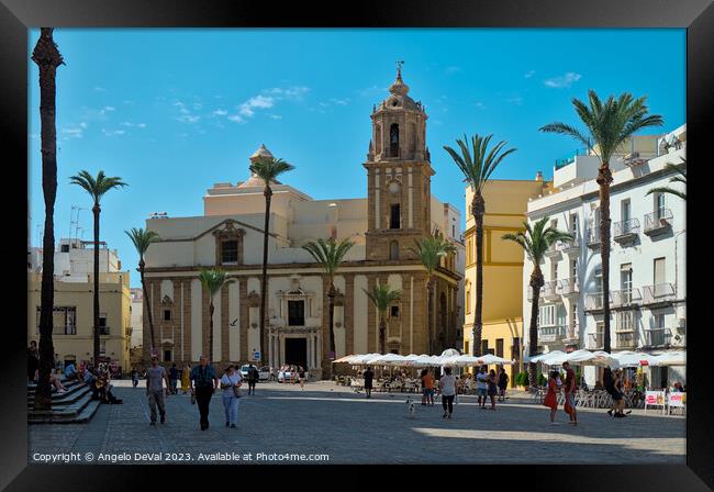 Cathedral Square in Cadiz Framed Print by Angelo DeVal