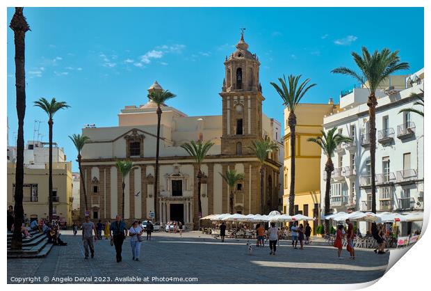 Cathedral Square in Cadiz Print by Angelo DeVal