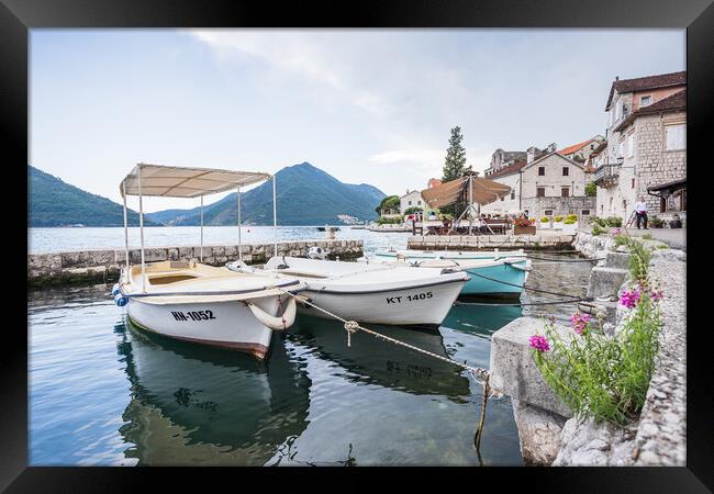 Pretty waterfront of Perast Framed Print by Jason Wells
