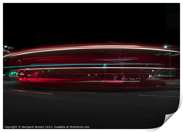 Bus Long Exposure Print by Benjamin Brewty