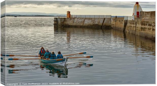 Burghead Rowing Club in action Canvas Print by Tom McPherson