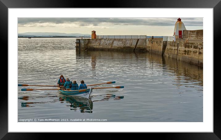 Burghead Rowing Club in action Framed Mounted Print by Tom McPherson