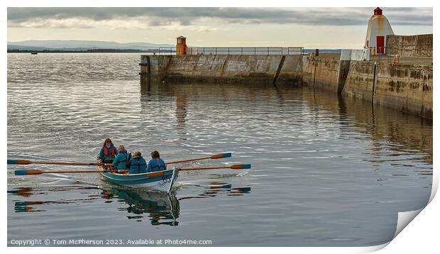 Burghead Rowing Club in action Print by Tom McPherson