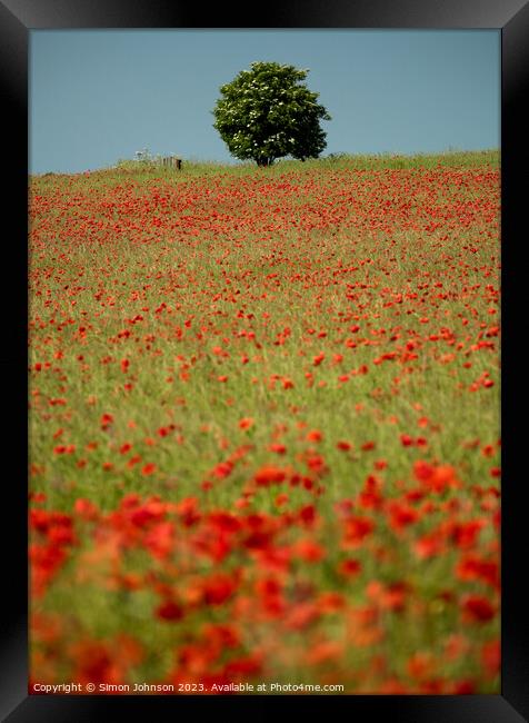 Poppy field  Framed Print by Simon Johnson