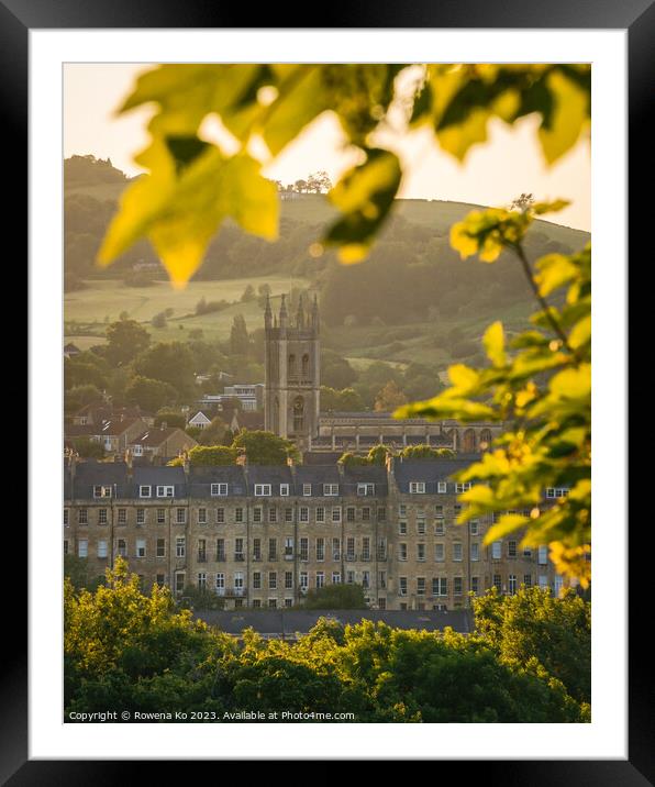 St Saviour’s Church in sunset framed by a tree Framed Mounted Print by Rowena Ko