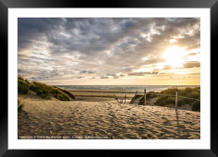 Sunset at Ynyslas Beach Framed Mounted Print by David Macdiarmid