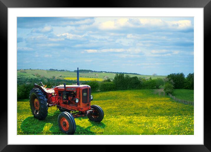 Nuffield Tractor Framed Mounted Print by Alison Chambers