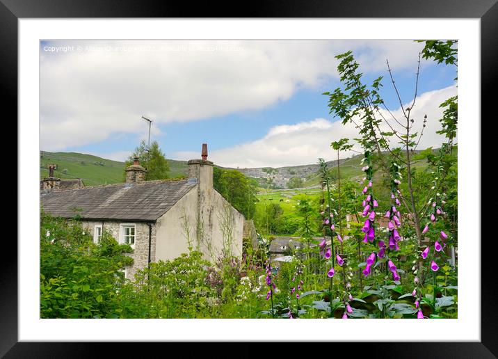 Malham Cove Cottage and Landscape  Framed Mounted Print by Alison Chambers
