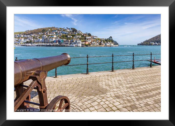 Quayside Cannon, Dartmouth Framed Mounted Print by Jim Monk