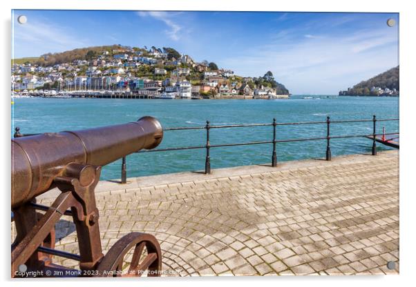 Quayside Cannon, Dartmouth Acrylic by Jim Monk