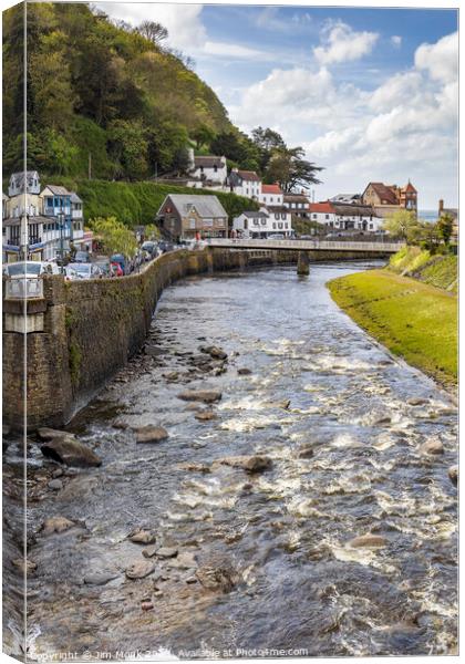 The East Lyn River in Lynmouth Canvas Print by Jim Monk