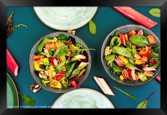 Green vegetable salad, healthy food. Framed Print by Mykola Lunov Mykola