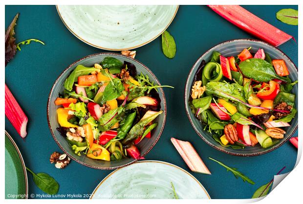 Green vegetable salad, healthy food. Print by Mykola Lunov Mykola