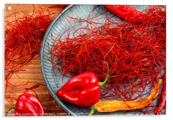 Hot red pepper spice. Acrylic by Mykola Lunov Mykola