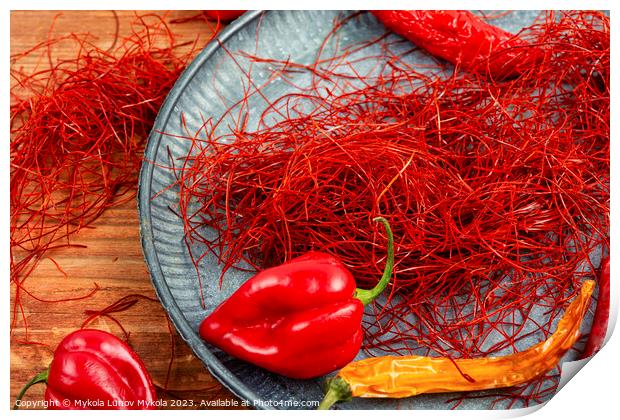 Hot red pepper spice. Print by Mykola Lunov Mykola