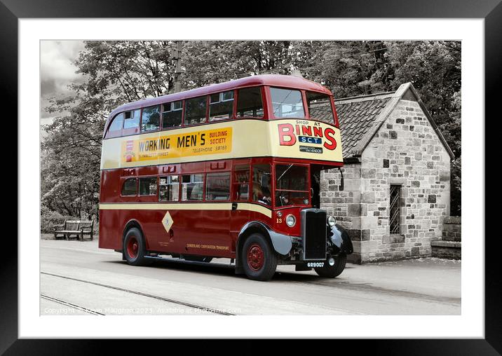 Red Double Decker Roaming Crossley 1947 Framed Mounted Print by Kevin Maughan