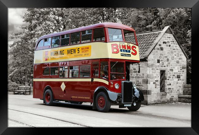 Red Double Decker Roaming Crossley 1947 Framed Print by Kevin Maughan