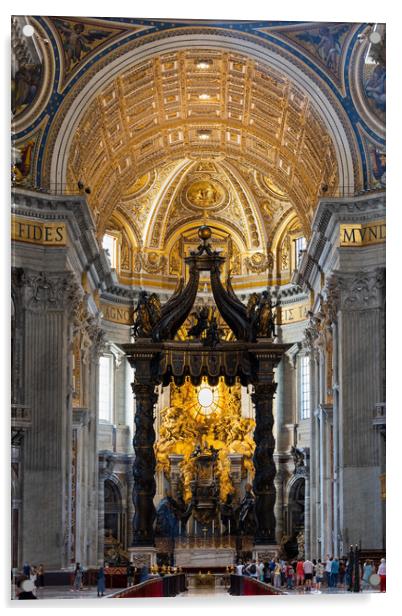 Saint Peter Basilica Altar In Vatican Acrylic by Artur Bogacki