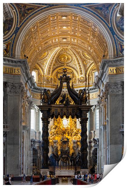 Saint Peter Basilica Altar In Vatican Print by Artur Bogacki