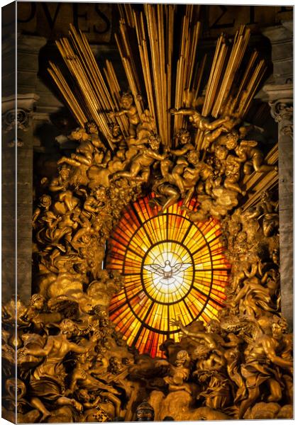 Dove of the Holy Spirit in St Peter Basilica Canvas Print by Artur Bogacki