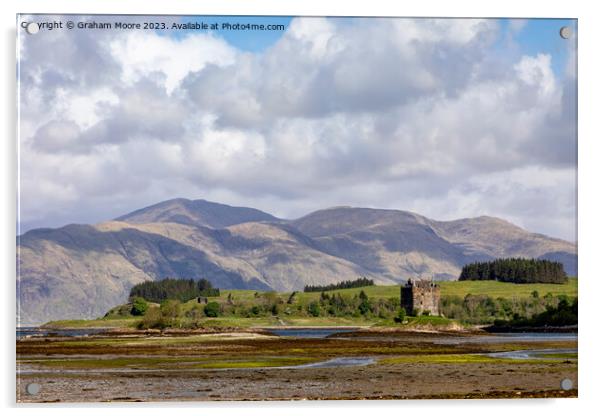 Castle Stalker Appin Scotland Acrylic by Graham Moore